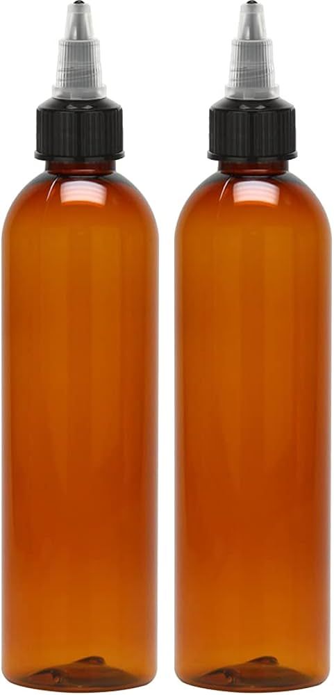 Twist Top Applicator Bottles, 8 OZ, Squeeze Empty Plastic Bottles, Black Nozzle, BPA-Free, PET, R... | Amazon (US)