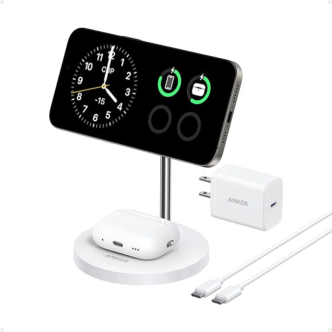 Anker MagSafe Compatible MagGo Charger Stand, iPhone 16 Wireless Charger, 2-in-1 Charging Station... | Amazon (US)