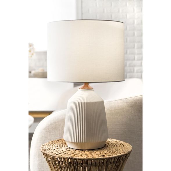 nuLOOM Renton Ceramic 24" Table Lamp Lighting - Cream 24" H x 15" W x 15"D | Target