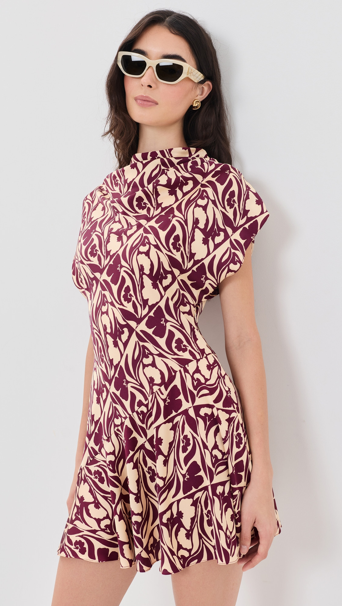 MISA Sandy Dress Tiled Flora Satin S | Shopbop