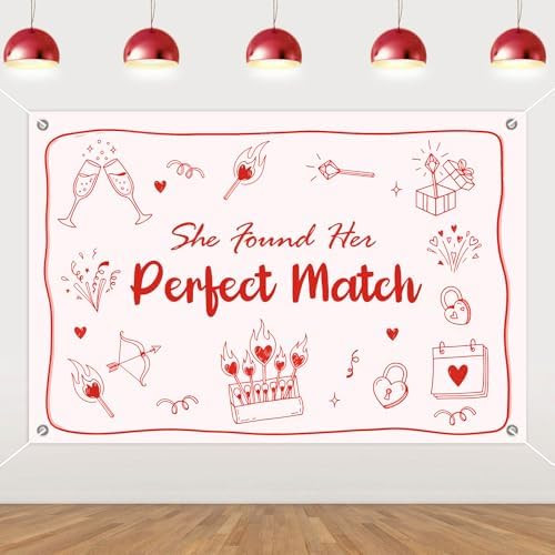 Sursurprise 5x3ft She Found Her Perfect Match Backdrop Photography Background for Bachelorette Br... | Amazon (US)
