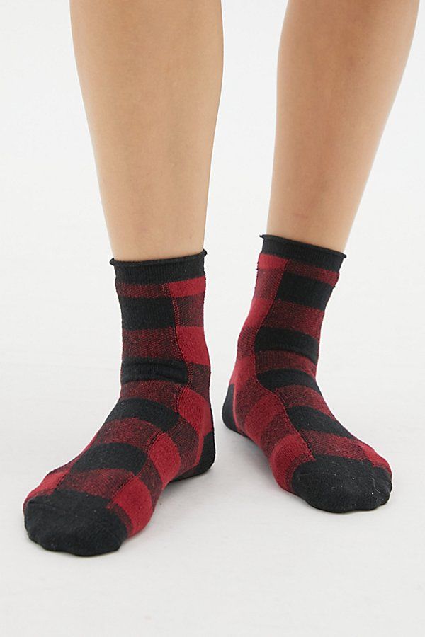 Plaid Roll Top Crew Sock | Urban Outfitters (US and RoW)