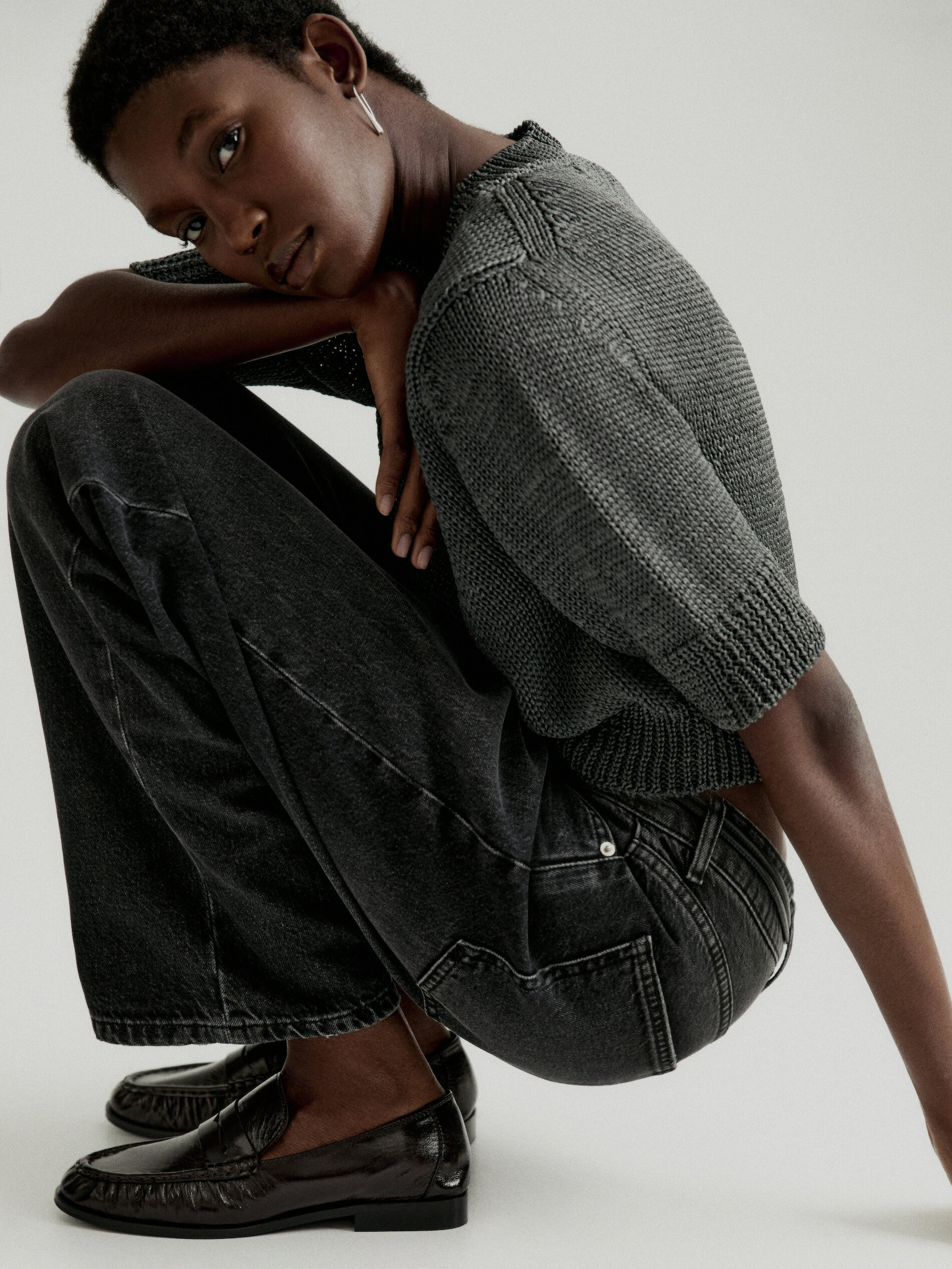 Gathered penny loafers | Massimo Dutti US