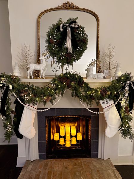 Fireplace Christmas decor 

#LTKHoliday #LTKSeasonal #LTKhome
