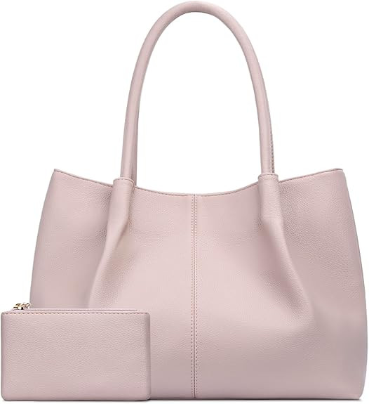 KKXIU Tote Bag for Women Vegan Leather Shoulder Purse Large Capacity Travel Bag | Amazon (US)