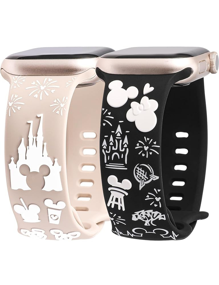 2 Packs Cartoon 3D Raised Band Compatible with Apple Watch Band 49/46/45/44/42/41/40/38mm Women T... | Amazon (US)