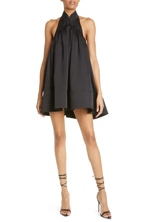 SAU LEE Aster Trapeze Minidress in Black at Nordstrom, Size 6 | Nordstrom