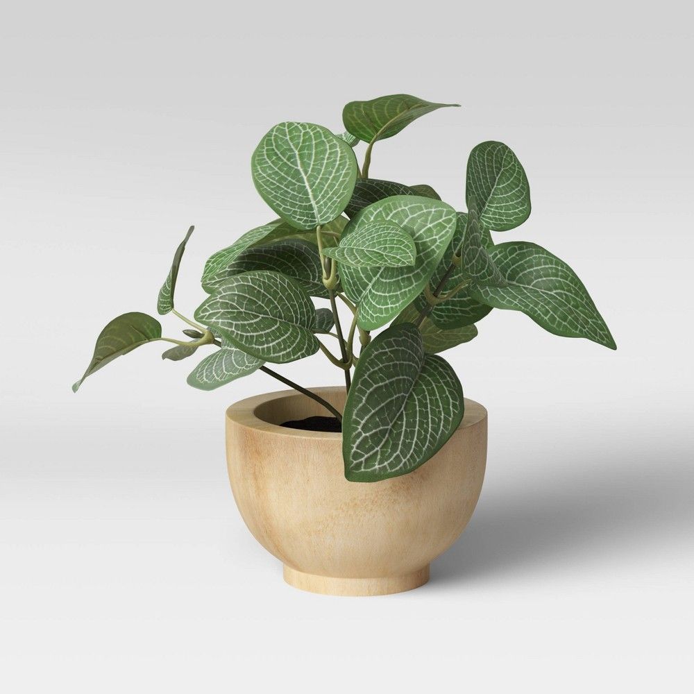 8"" x 8"" Artificial Verigated Leaf House Plant in Pot - Threshold | Target