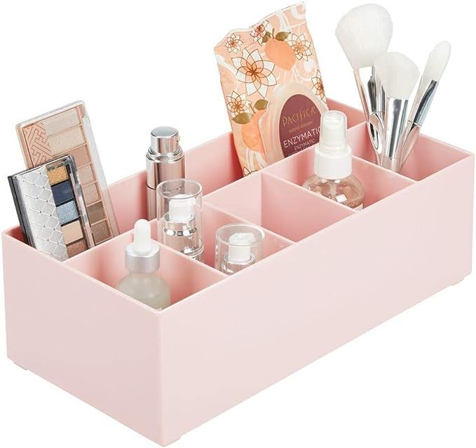 mDesign Plastic Cosmetic Organizer Storage Center with 6 Sections for Bathroom Countertops, Vanit... | Amazon (US)