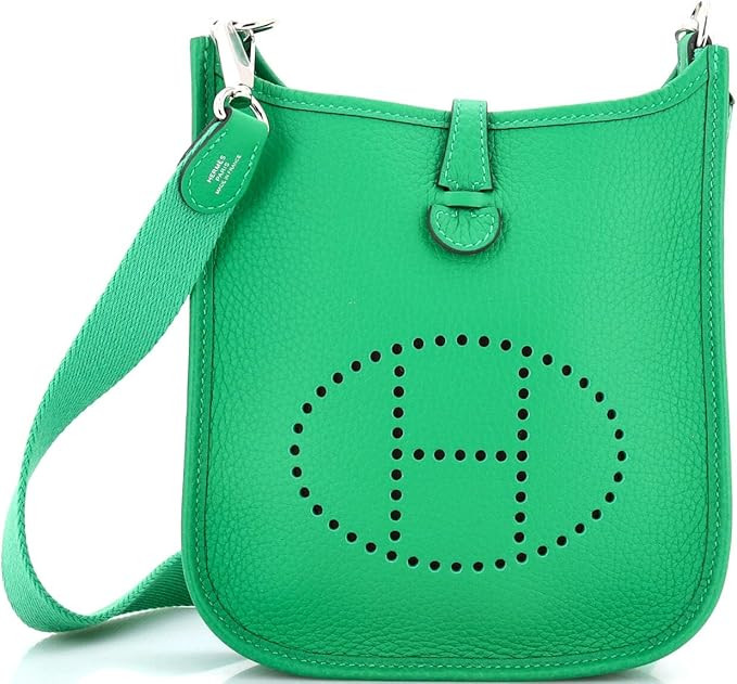Amazon.com: Hermès, Pre-Loved Evelyne Bag Gen III Clemence TPM, Bamboo : Amazon Luxury | Amazon (US)