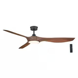 Home Decorators Collection Marlon 66 in. Integrated LED Indoor Natural Iron Ceiling Fan with Ligh... | The Home Depot