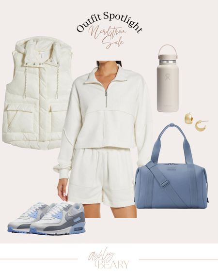 Nordstrom sale cute and casual neutral with pops of blue outfit inspo 

#ootd 
#athleisure 
#casual style 
#nike 

#LTKsalealert #LTKxNSale #LTKstyletip