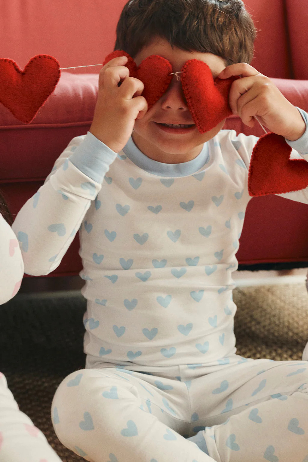 Kids Long-Long Set in French Blue Heart | Lake Pajamas