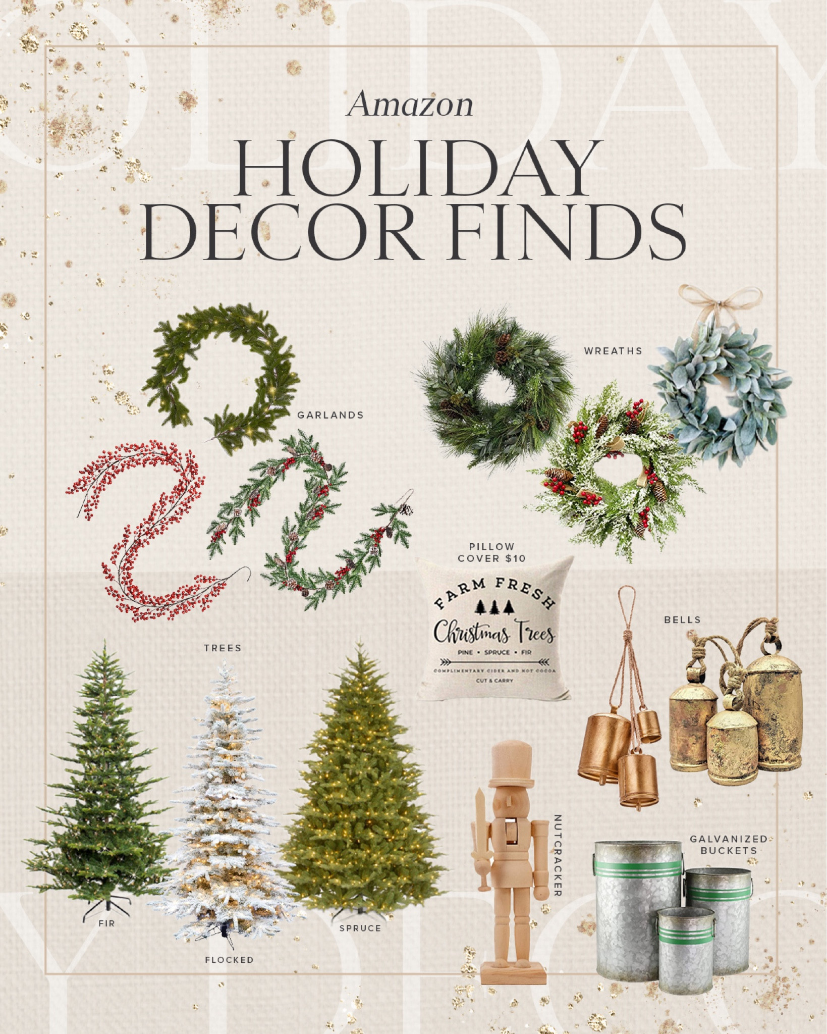 H O M E \ Amazon Christmas decor finds: trees, garland, wreaths, bells and more! 

Holiday home decor 

#LTKHoliday #LTKhome