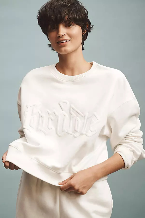Bride Oversized Cropped Crew-Neck Sweatshirt Top | Anthropologie (US)