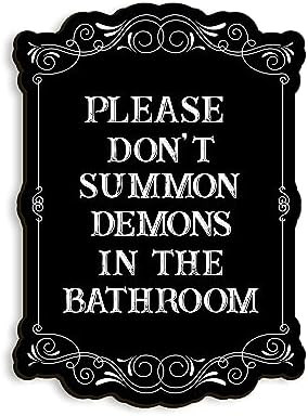 COLOR VALLEY ART Gothic Wall Art, Please Do Not Summon Demons In The Bathroom, Funny Gothic Decor... | Amazon (US)
