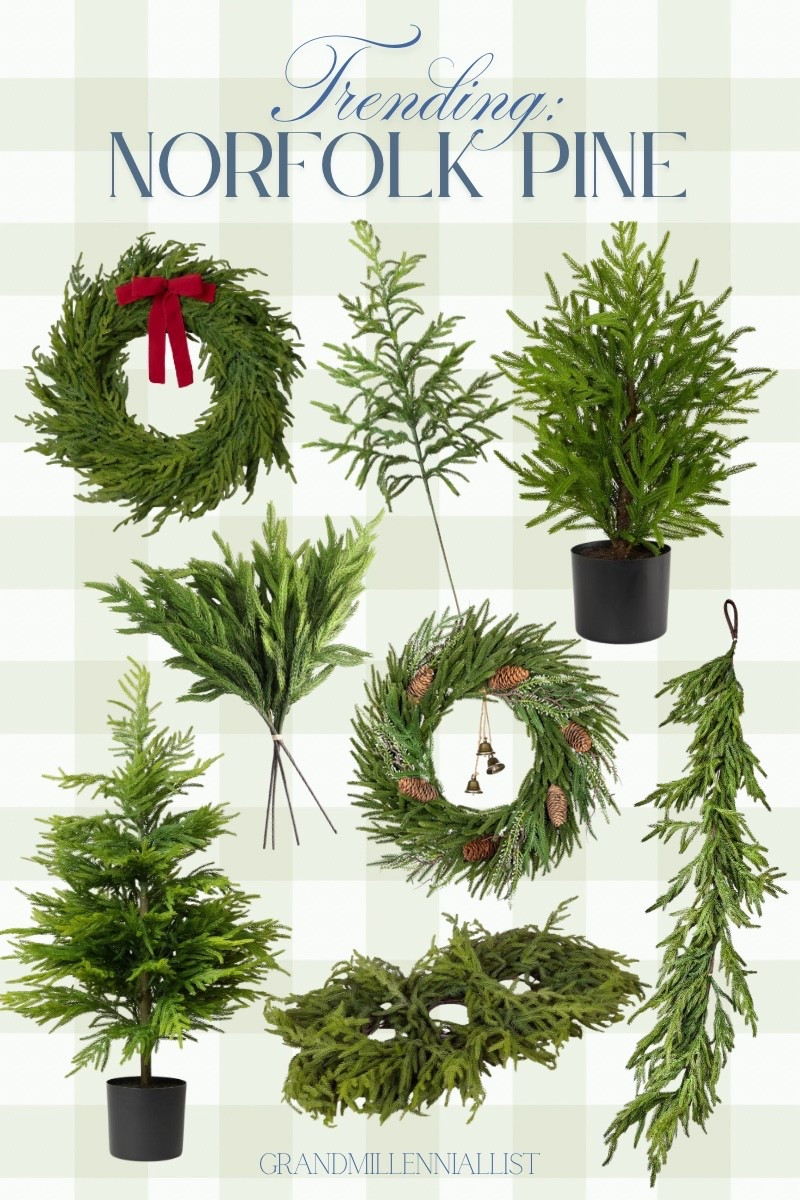 Norfolk Pine Christmas decorating greenery holiday home garland wreath 

#LTKSeasonal #LTKHoliday #LTKHome