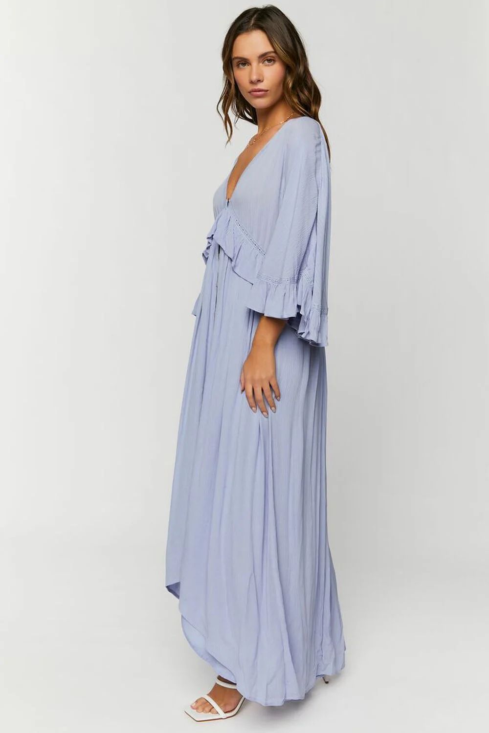 Butterfly-Sleeve Flounce Maxi Dress | Forever 21 (US)