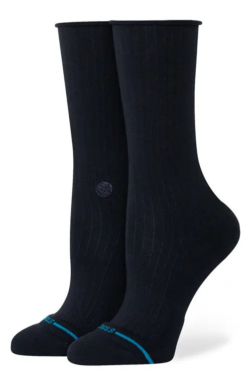 Stance Rolled Crew Socks in Black at Nordstrom, Size Small | Nordstrom
