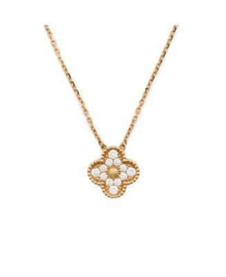Vintage Alhambra Pendant Necklace 18K Gold and Diamonds | Bloomingdale's (US)