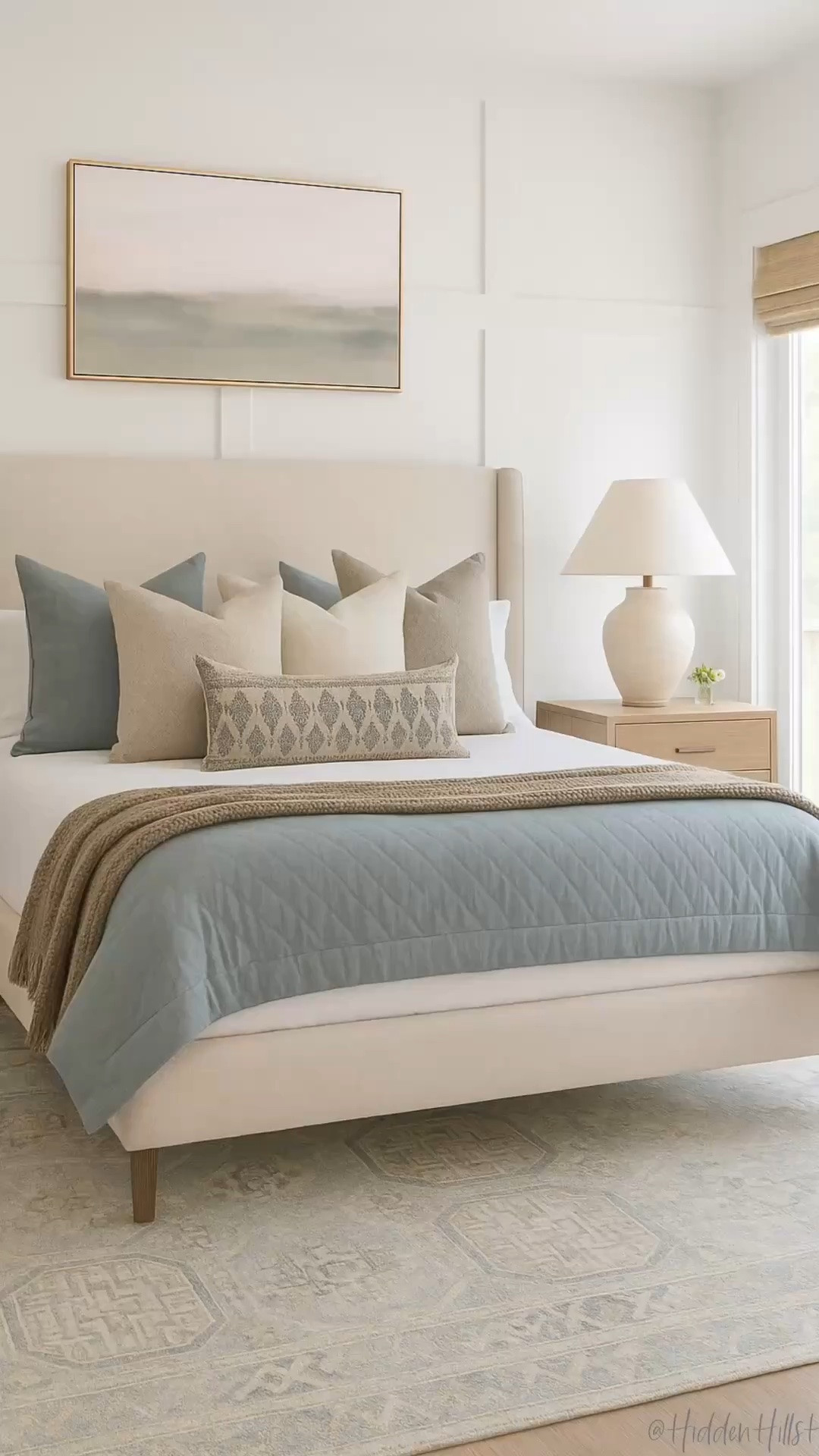 Modern coastal bedroom decor mood board! Coastal bedroom design, bedding, home decor ideas, Tilly bed, nightstands, bedroom rug #bedroom

#LTKHome #LTKSeasonal #LTKSaleAlert