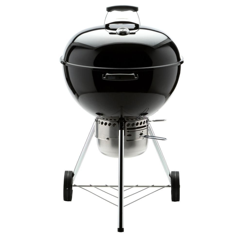 Weber 22 in. Original Kettle Premium Charcoal Grill in Black with Built-In Thermometer-14401001 -... | The Home Depot