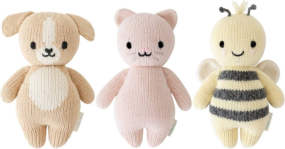 cuddle + kind Baby Animal Bundle - Baby Puppy, Baby Kitten(blush), Baby Bee - Set of 3 Lovingly H... | Amazon (US)