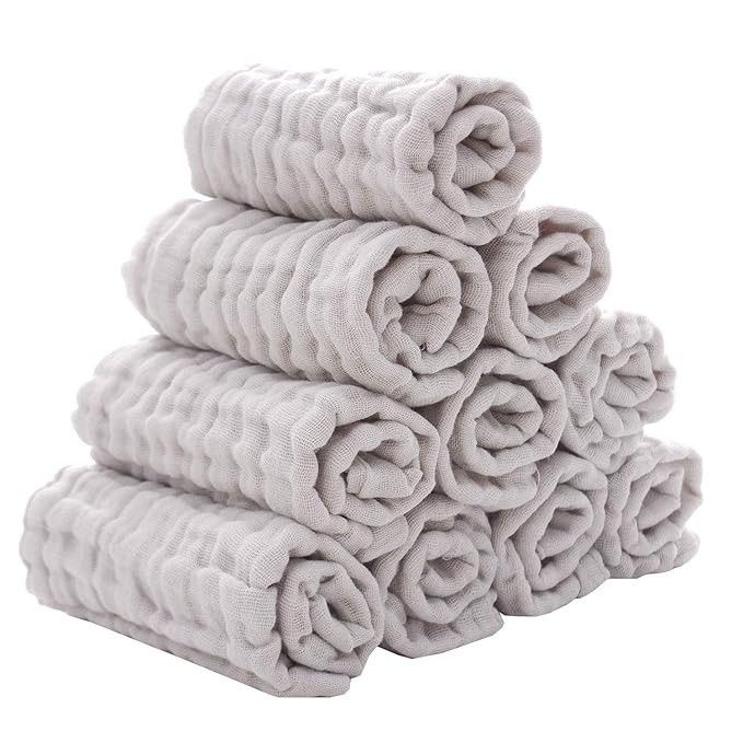 MUKIN Baby Washcloths - Natural Cotton Baby Wipes - Soft Newborn Baby Face Towel for Sensitive Sk... | Amazon (US)