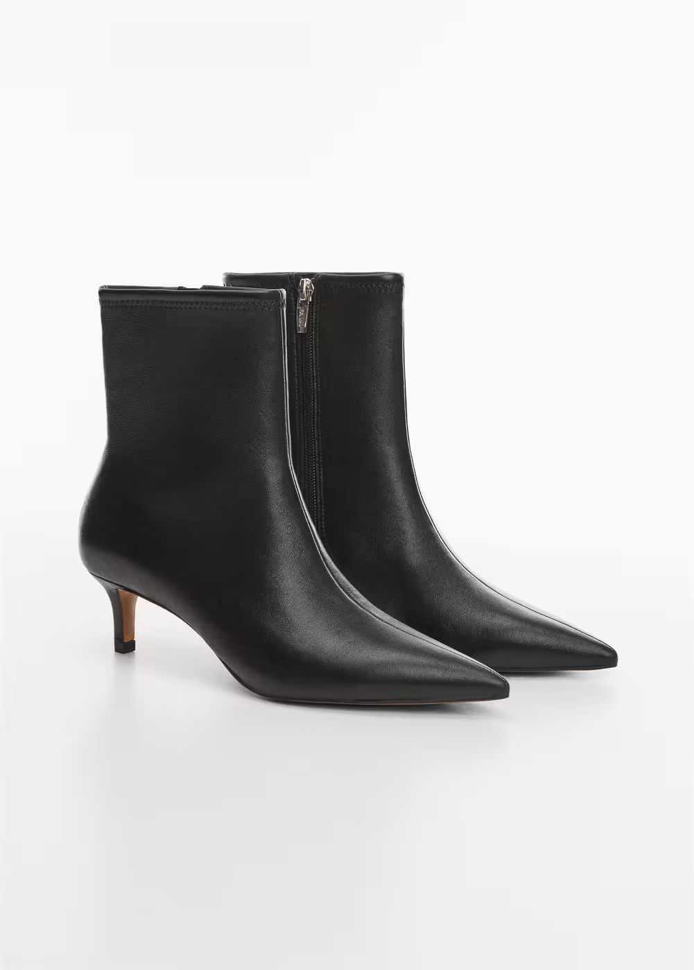 Leather boots with kitten heels | MANGO (US)