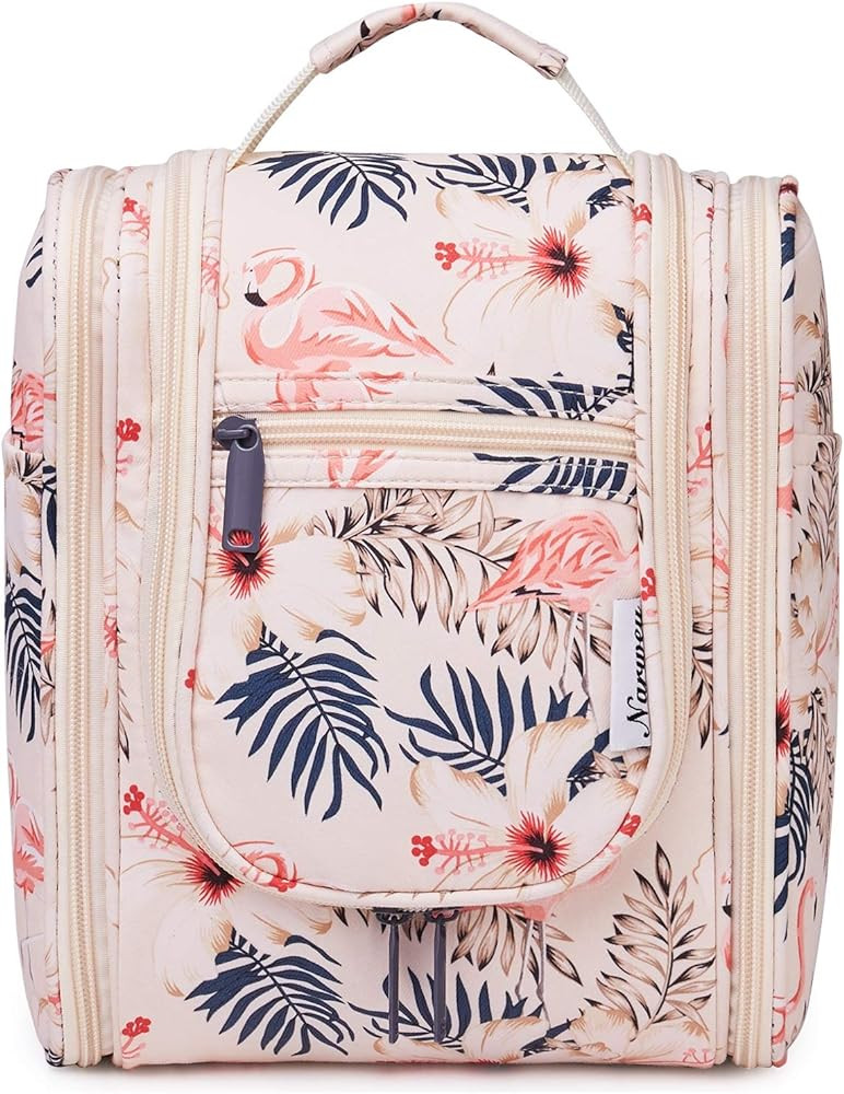 Hanging Travel Toiletry Bag Cosmetic Make up Organizer for Women and Men (Medium, Orange Leopard) | Amazon (US)