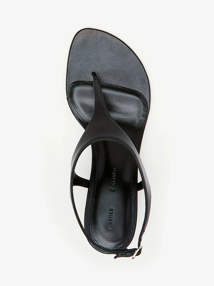 Proenza Schouler Tee Thong Sandals in Slick Nappa- Black | Proenza Schouler LLC