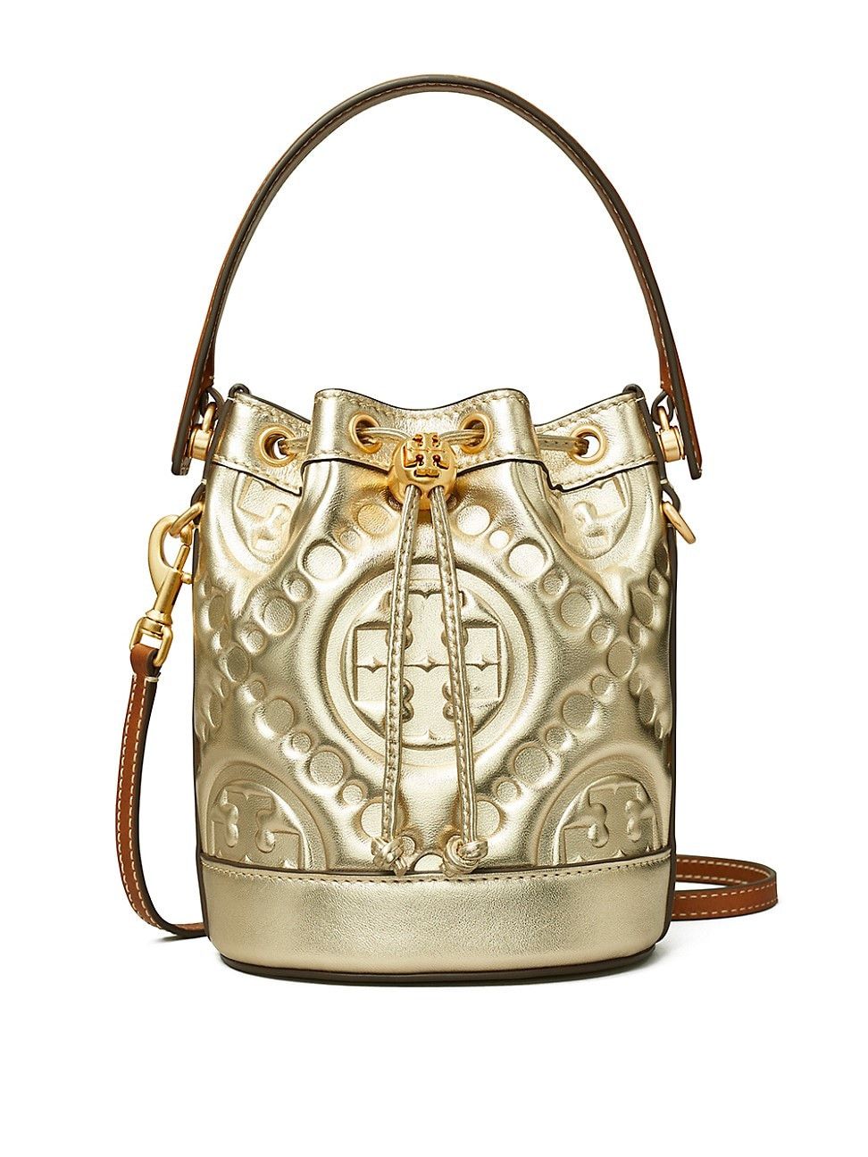 Women's Mini Monogram Puffy Leather Bucket Bag - Gold | Saks Fifth Avenue