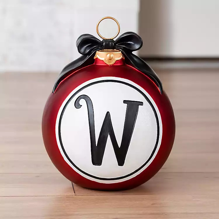 Red Monogram W Ornament | Kirkland's Home