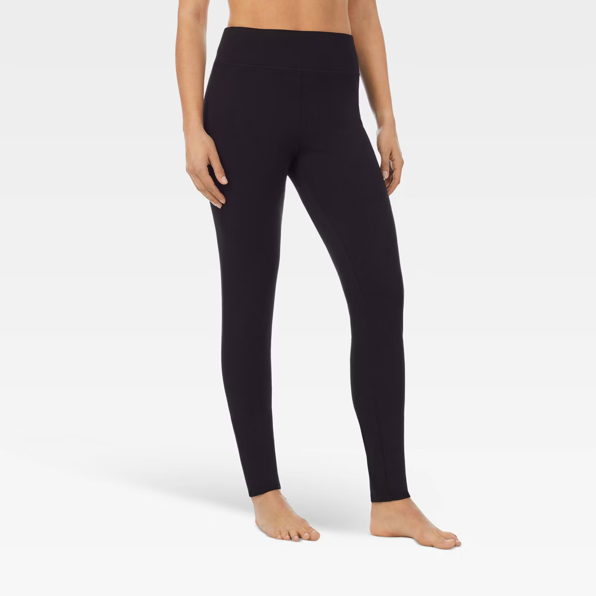 Warm Essentials by Cuddl Duds Women's Everyday Comfort High-Waist Thermal Leggings - Black M | Target