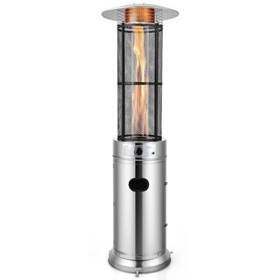 Costway 40000 BTU Patio Heaters Stainless Steel Round Propane Glass Tube Flame W/Wheels | Target