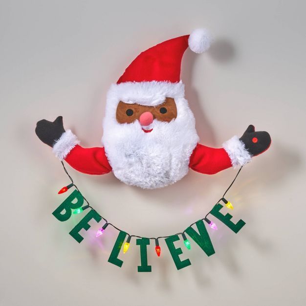 Hanging Pre-lit Animated Musical Santa with 'Believe' Light String Multicolor Lights - Wondershop... | Target