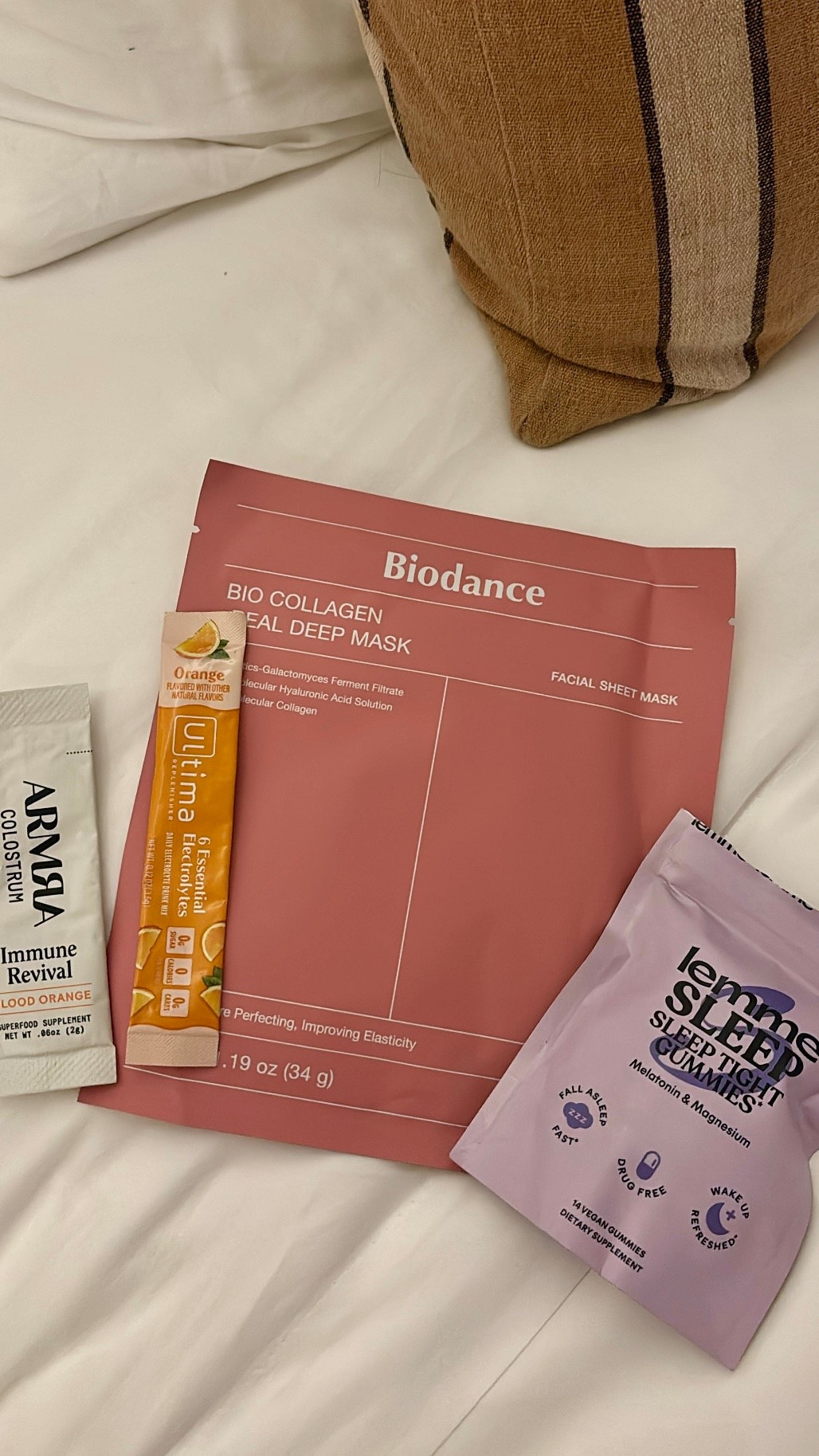 My travel self care must haves!

I love this face mask after a flight to get my skin rehydrated, and the melatonin gummies help me get into a new sleep schedule. Electrolyte and immune supplements are products I use daily that help me stay healthy! 

#LTKTravel