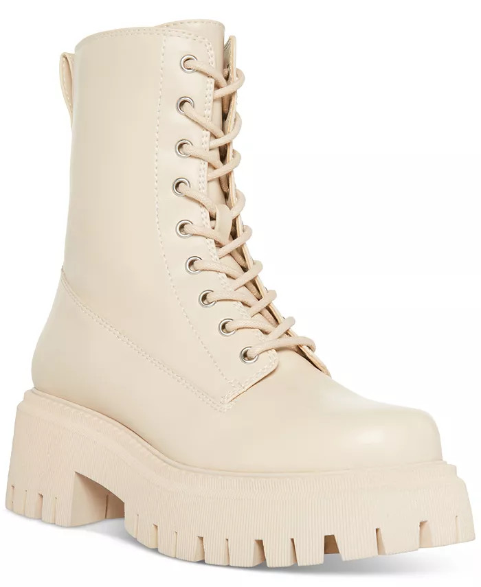 Kknight Lace-Up Lug Sole Combat Booties | Macy's