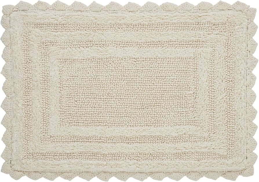 Better Trends Lilly Crochet 17x24 Reversible Bathroom Rugs and Bath mats for Bathroom, Luxurious ... | Amazon (US)