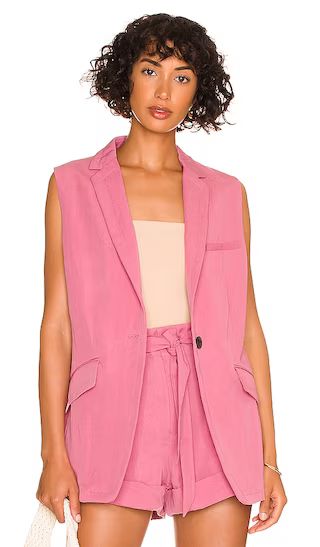 Margot Sleeveless Blazer in Blush Pink | Revolve Clothing (Global)