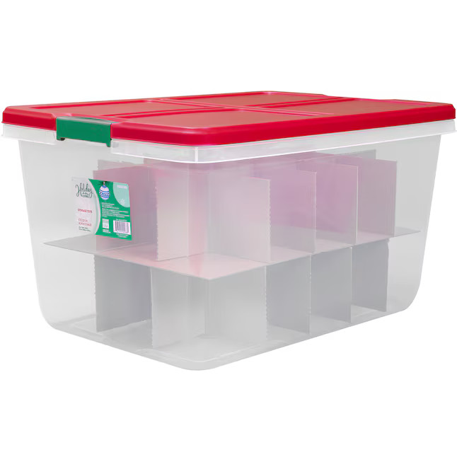 Holiday Living 54 -Compartment Clear Plastic Ornament Storage Box | Lowe's