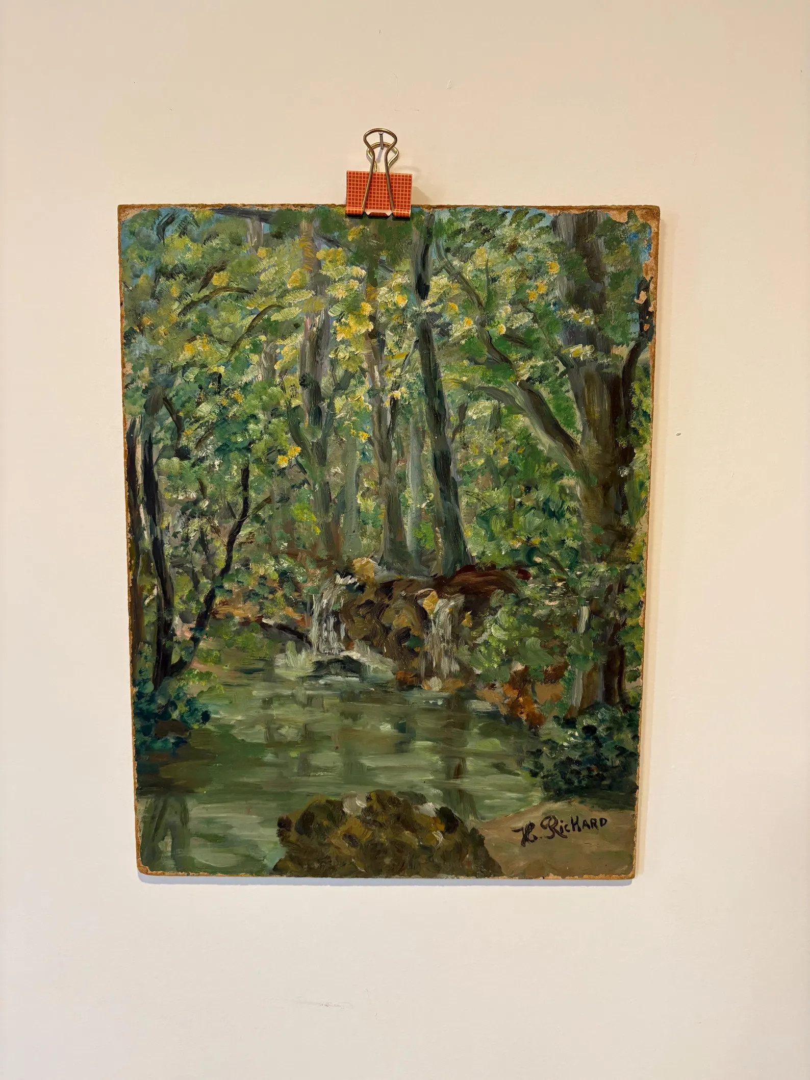 Antique French Landscape Oil Painting – Forest Stream Scene – Signed K. Richard – Impressio... | Etsy (US)