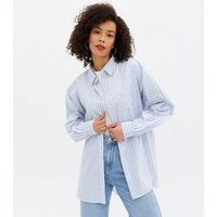 Tall Blue Stripe Poplin Long Sleeve Button Shirt New Look | New Look (UK)