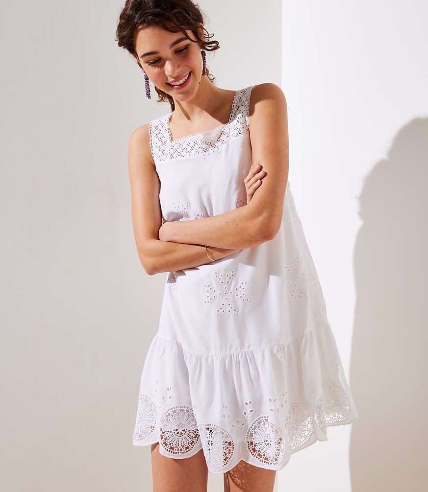 Eyelet Garden Flippy Dress | LOFT