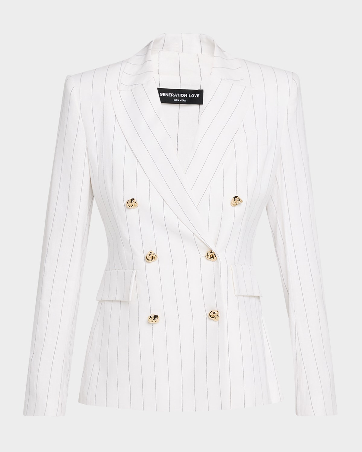 Arielle Pinstripe Double-Breasted Blazer | Neiman Marcus