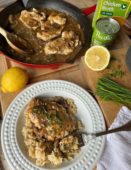#ad Pantry-staple meals that are tasty AND convenient >>>

I whipped out a couple of my @pacificfoods staples for this CREAMY MUSHROOM CHICKEN, & it’s easily a new staple on my weekly meal rotation.

I firmly believe a well-stocked pantry is an essential element of healthy eating & a great first step to take for your wellness this week!

Shop my @pacificfoods staples @target below, & let me know if you give this one a try😘.

https://liketk.it/4vJuJ

Ingredients
4 boneless skinless chicken breasts, pounded to ~½ inch thickness
1 tablespoon olive oil
1 tablespoon butter
1 can Pacific Foods Organic Gluten Free Condensed Cream of Mushroom Soup
8 oz sliced mushrooms
½ tsp dried rosemary
¼ tsp Italian seasoning
2-3 garlic cloves, minced
1 tbsp minced chives (plus more to garnish)
Juice of one lemon
Salt & pepper to taste
½ cup Pacific Foods Organic Gluten Free Free Range Low Sodium Chicken Broth, plus more to cook rice in (optional)
Cooked rice

Directions
1. Pound chicken breasts to ~½ inch thickness.
2. Heat olive oil in a large cast iron or non-stick pan over medium/high heat.
3. Sear chicken breasts on both sides for 3-4 minutes, until a golden crisp begins to form.
4. Remove chicken, and set aside,
5. Add butter, mushrooms, rosemary, Italian seasoning, salt and pepper. Cook for a couple of minutes, until mushrooms begin to soften.
6. Add garlic, and cook for another couple of minutes.
7. Add Pacific Foods Organic Gluten Free Condensed Cream of Mushroom Soup, lemon juice, and ½ cup Pacific Foods Organic Gluten Free Free Range Low Sodium Chicken Broth. Stir to combine and create a sauce.
8. Add the chicken back to the pan, nestling into the sauce, and allow to cook for another 5 or so minutes, until chicken is completely cooked through.
9. Serve over rice, and garnish with minced chives. Enjoy!

xx #goodnesswithg #AD #Target #TargetPartner #freshfromthepantry #PacificPantry #PantryofPossibility #liketkit #pacificpartner 