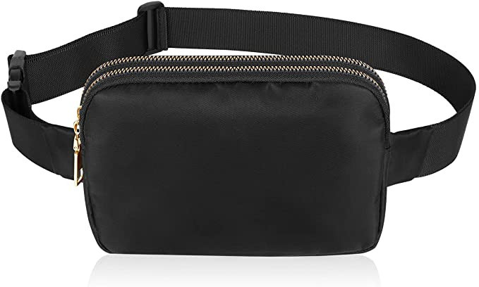 Sindax Small Black Fanny Packs for Women Waterproof Chest Pack Belt Bag with Adjustable Fashion H... | Amazon (US)