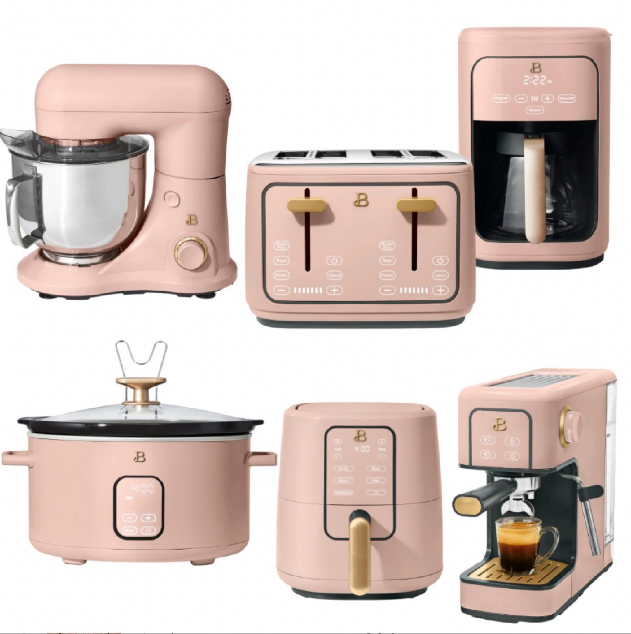 Pink Small Appliances, Beautiful. Standing Mixer, Air fryer, crockpot, espresso maker, coffee pot, toaster
#pinkappliances #pinkkitchen #kitchen #smallappliances #beautiful 



#LTKFindsUnder100 #LTKSaleAlert #LTKHome