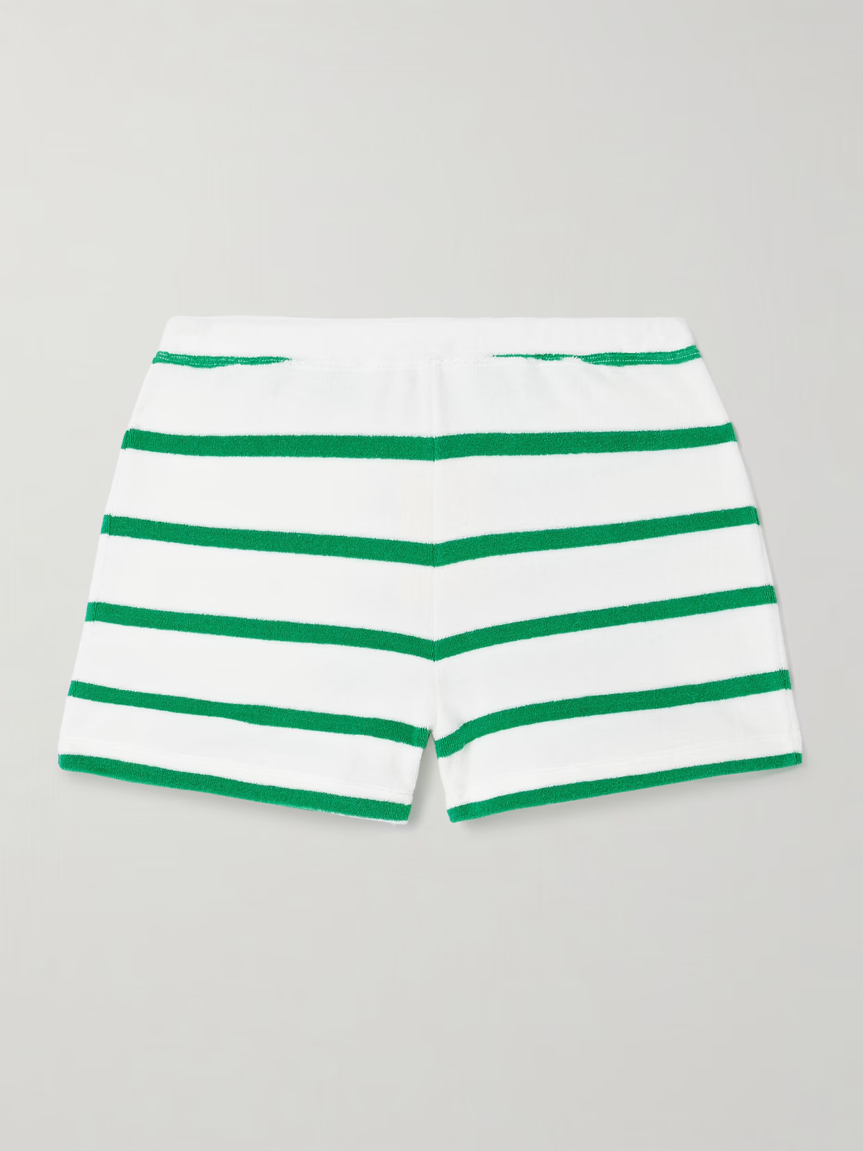 La Ligne - Striped Cotton-blend Terry Shorts - Green | NET-A-PORTER (US)