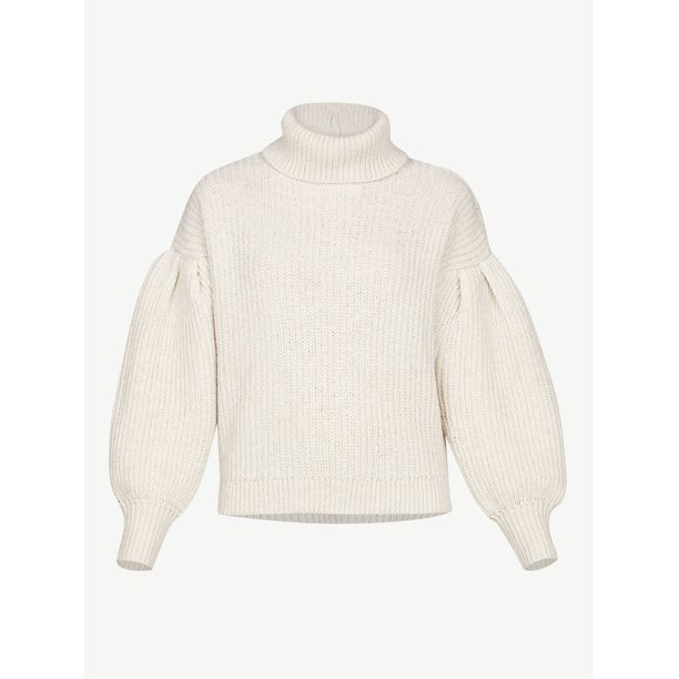Free Assembly Women's Cowl Neck Sweater with Pleated Shoulders - Walmart.com | Walmart (US)